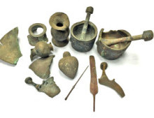 These historical artifacts were a sea treasure retrieved by a power plant employee. Photo courtesy of Diego Barkan, Israel Antiquities Authority.