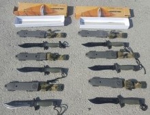 Israel stopped a lot of Gaza smuggling in 2016. Illustrative photo of commando knives apprehended amid shipment of plumbing materials destined for Gaza. Photo courtesy of Israel Ministry of Defense Crossing Authority